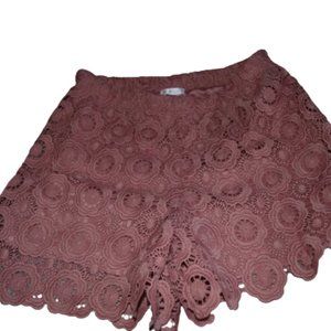 Xhilaration Girl's Mauve Lace Crochet Shorts